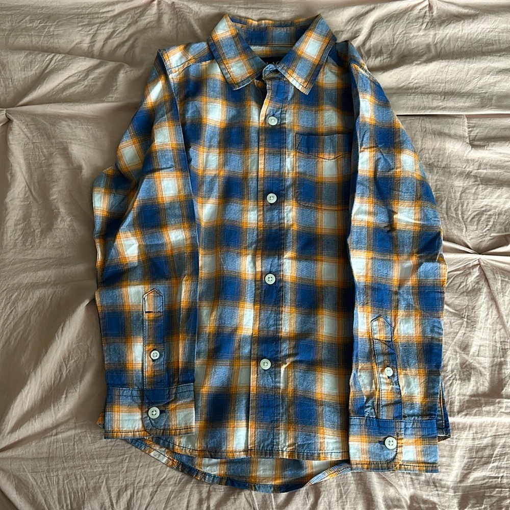 Blue/White/Orange Button down shirt